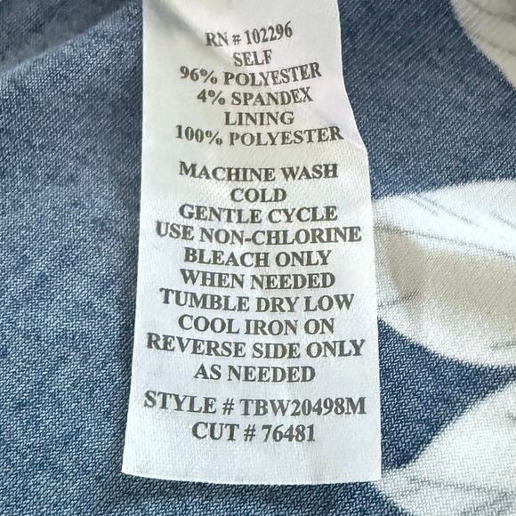 Connected Apparel Floral Print Dress Flowy Midi Dress Size 12 Navy Blue White - Picture 6 of 8